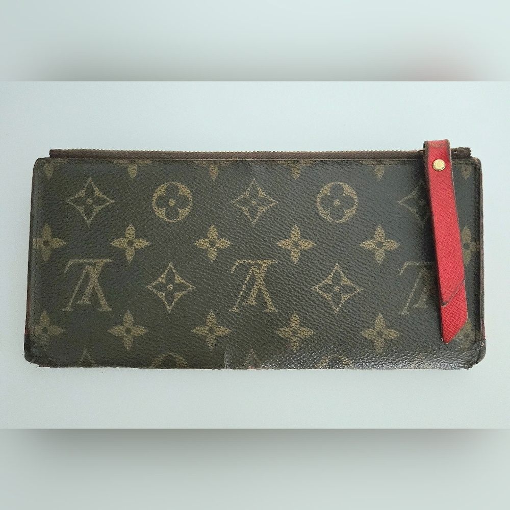 Authentic LOUIS VUITTON LV‎ Adele Monogram Red Wallet Clutch Card Holder - Picture 9 of 16